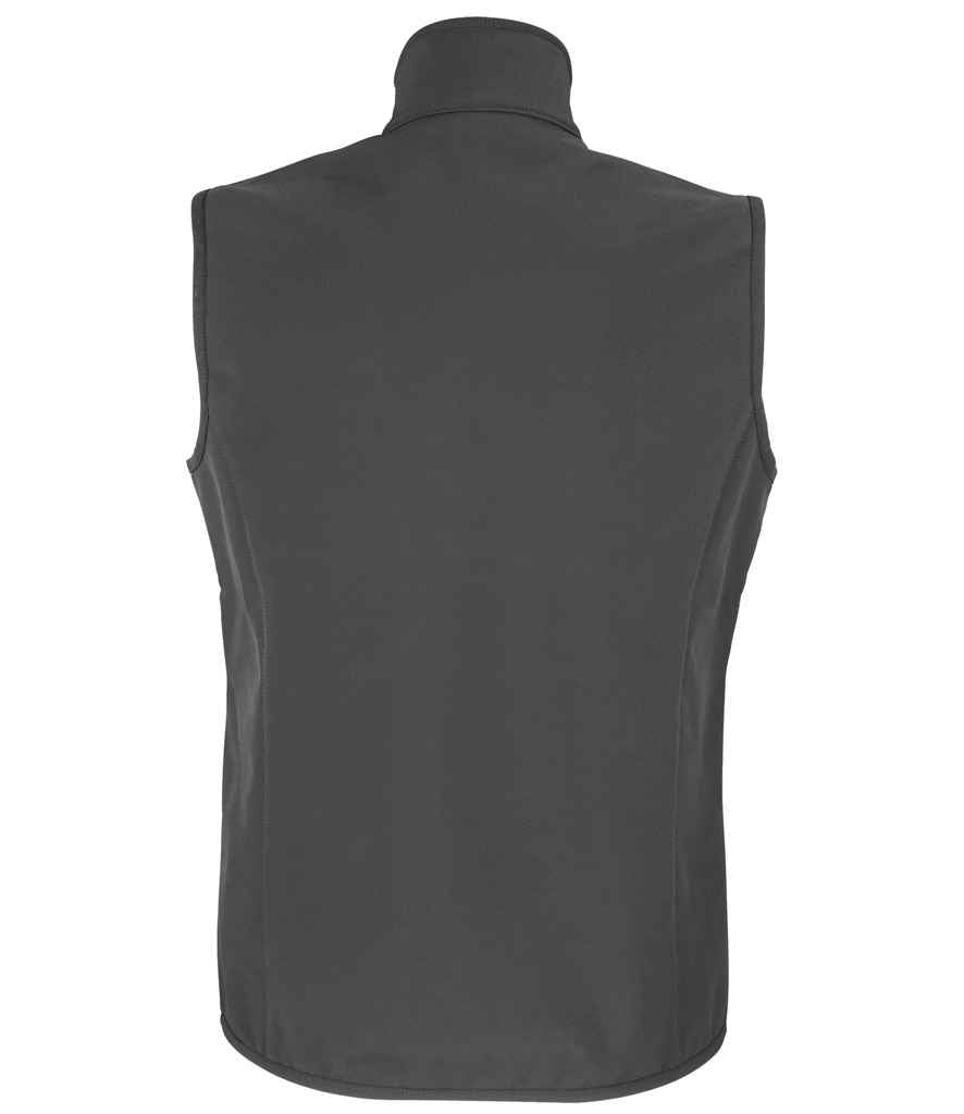 SOL'S Ladies Falcon Recycled Soft Shell Bodywarmer in Charcoal, back view