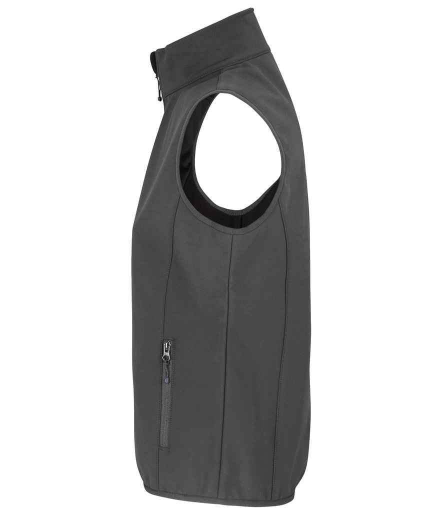 SOL'S Ladies Falcon Recycled Soft Shell Bodywarmer in Charcoal, side view