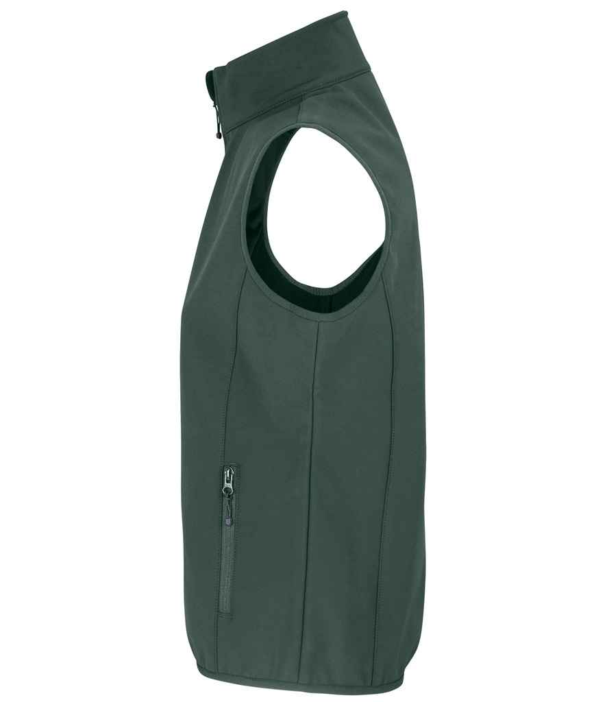 SOL'S Ladies Falcon Recycled Soft Shell Bodywarmer in Forest Green, side view