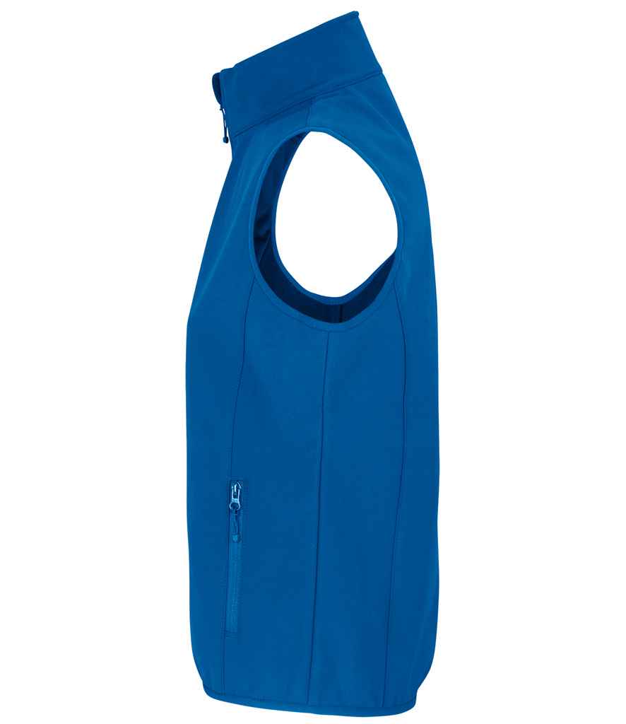 SOL'S Ladies Falcon Recycled Soft Shell Bodywarmer in Royal Blue, side view