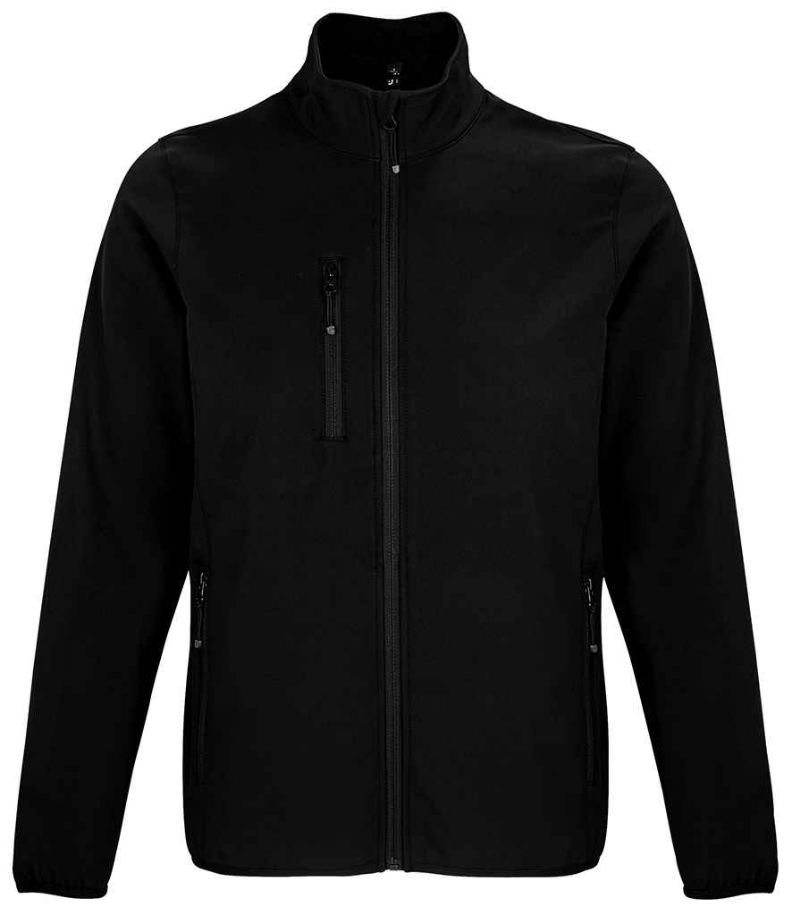 SOL'S Falcon Recycled Soft Shell Jacket in Black, front view