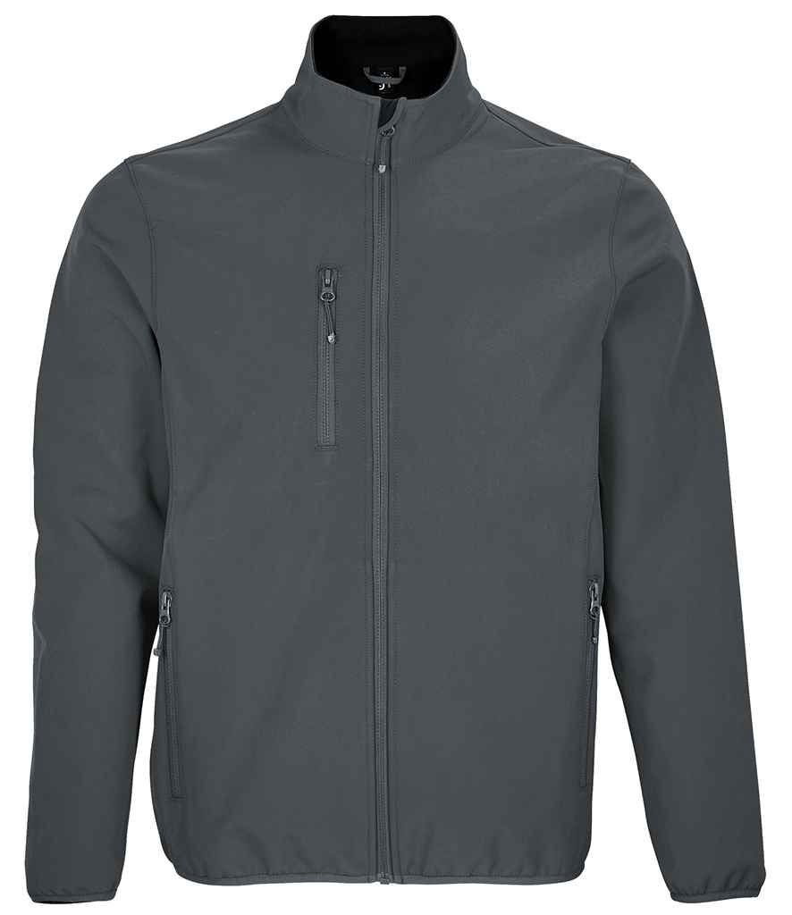 SOL'S Falcon Recycled Soft Shell Jacket in Charcoal, front view