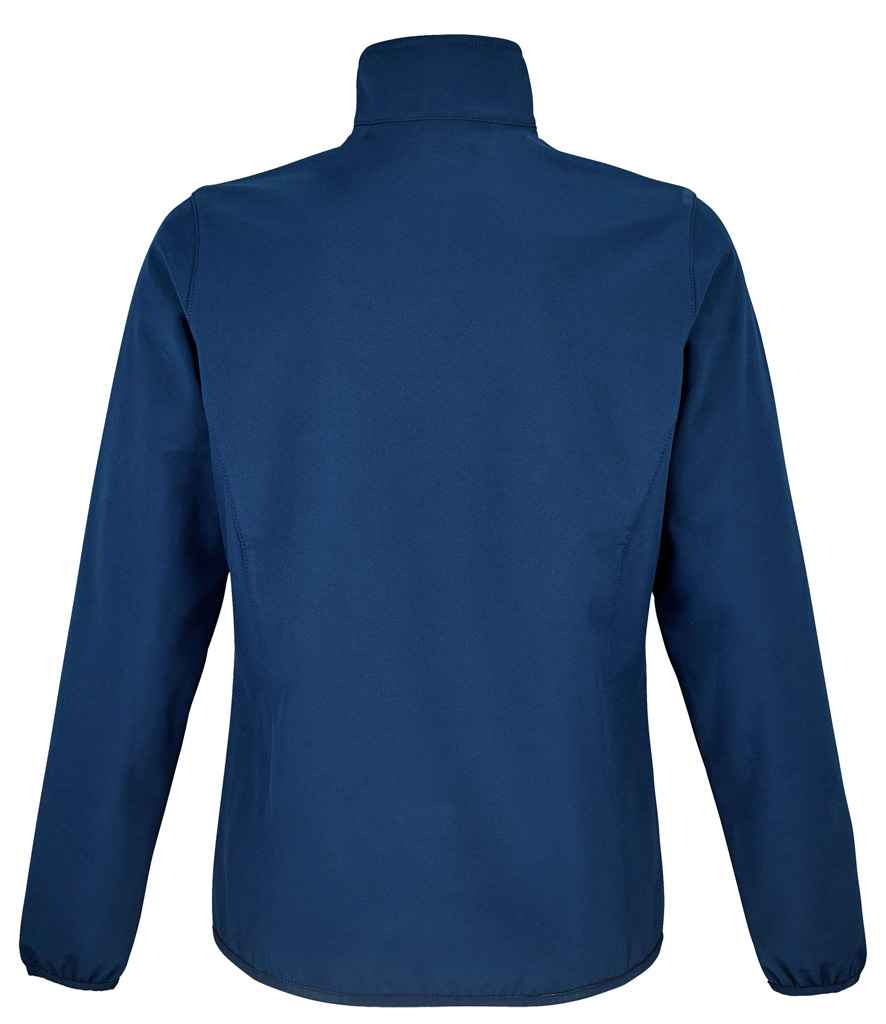 SOL'S Ladies Falcon Recycled Soft Shell Jacket in Abyss Blue, back view