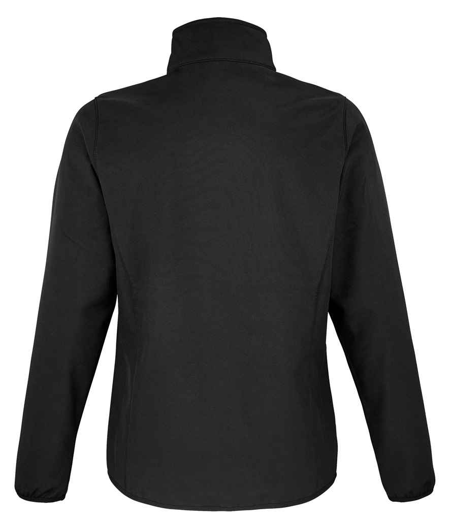 SOL'S Ladies Falcon Recycled Soft Shell Jacket in Black, back view