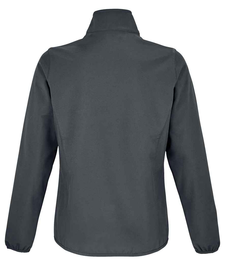 SOL'S Ladies Falcon Recycled Soft Shell Jacket in Charcoal, back view
