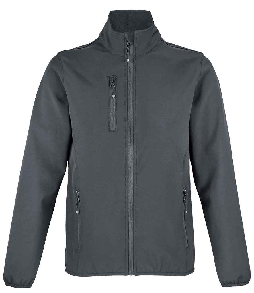 SOL'S Ladies Falcon Recycled Soft Shell Jacket in Charcoal, front view
