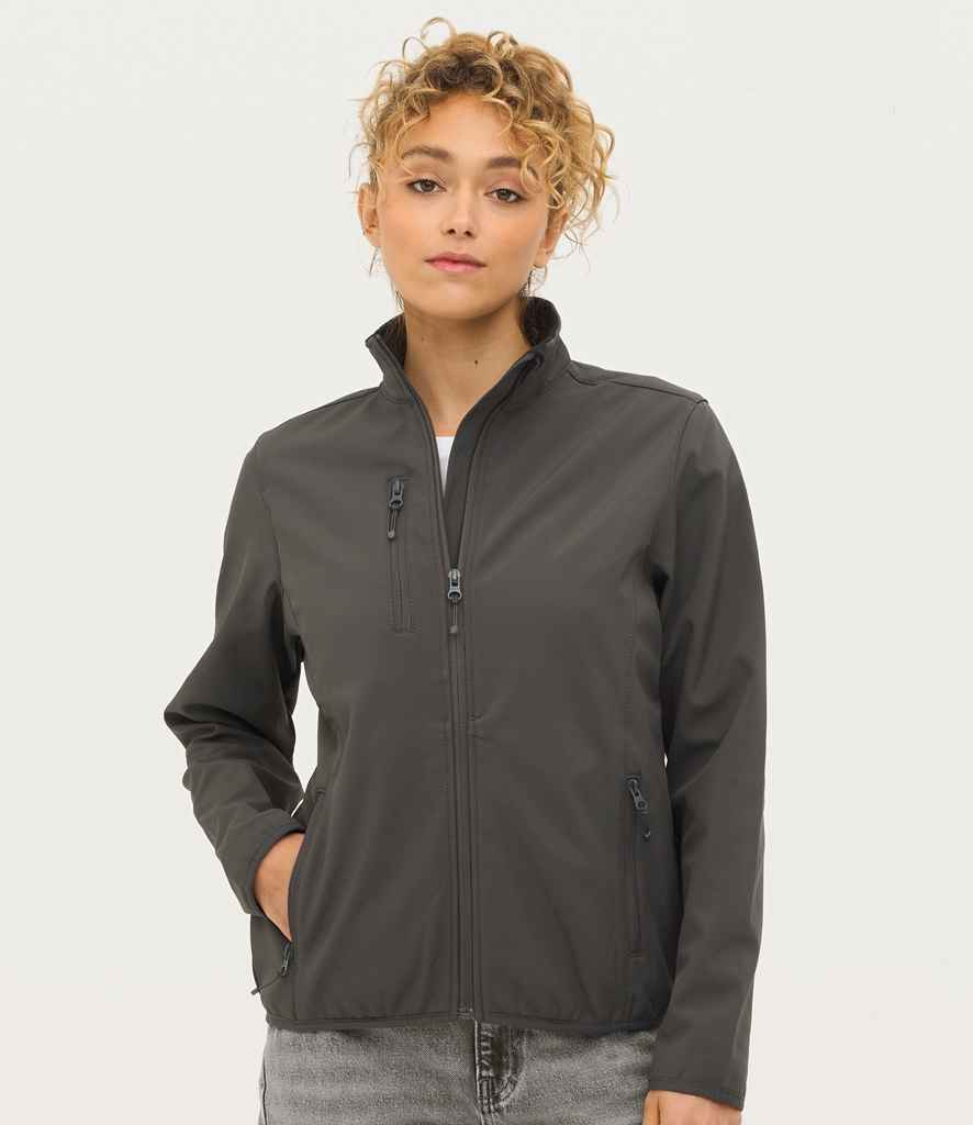 SOL'S Ladies Falcon Recycled Soft Shell Jacket in Charcoal