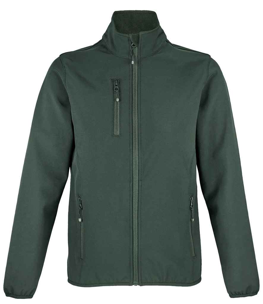 SOL'S Ladies Falcon Recycled Soft Shell Jacket in Forest Green, front view