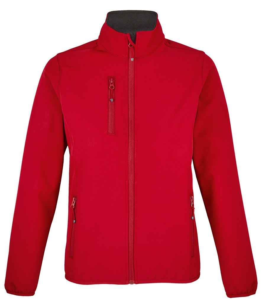 SOL'S Ladies Falcon Recycled Soft Shell Jacket in Pepper Red, front view