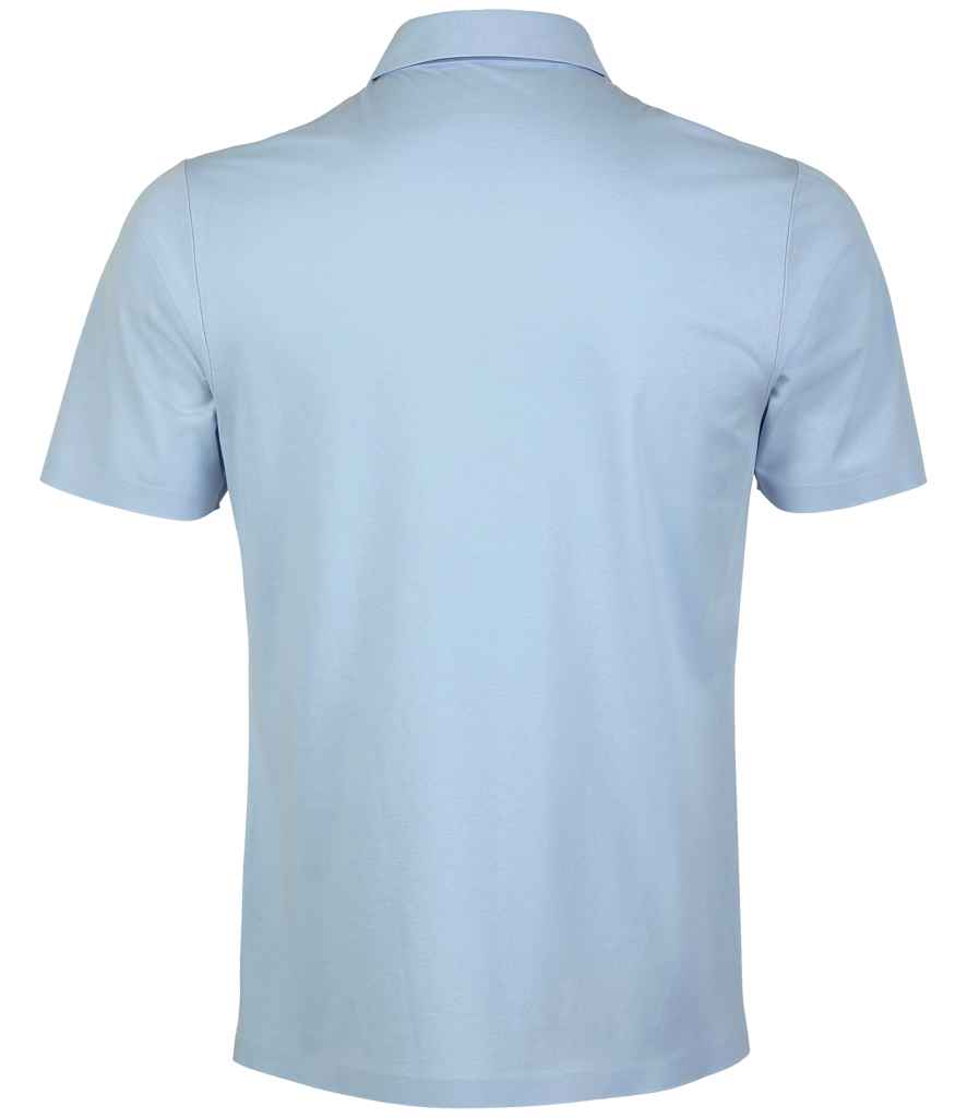 NEOBLU Relax Oscar Jersey Polo Shirt in Soft Blue, back view