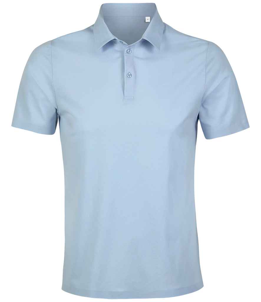NEOBLU Relax Oscar Jersey Polo Shirt in Soft Blue, front view