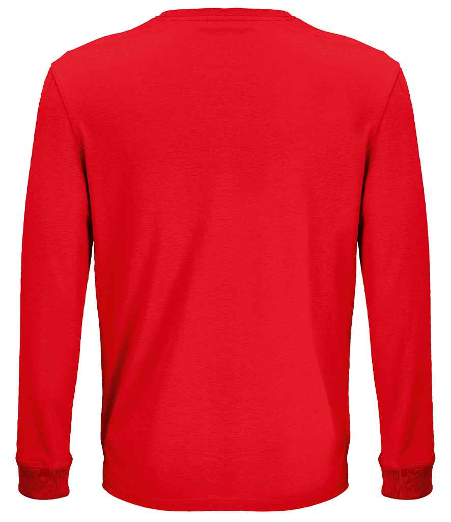 SOL'S Unisex Pioneer Long Sleeve T-Shirt in Bright Red, back view