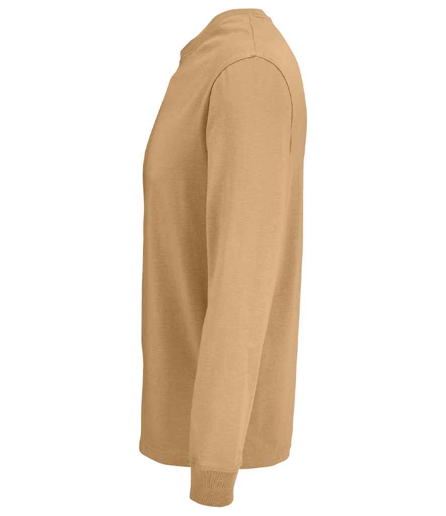 SOL'S Unisex Pioneer Long Sleeve T-Shirt in Dark Beige, side view