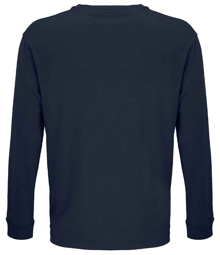 SOL'S Unisex Pioneer Long Sleeve T-Shirt in French Navy, back view