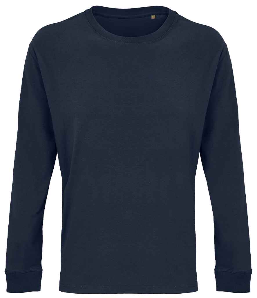 SOL'S Unisex Pioneer Long Sleeve T-Shirt in French Navy, front view