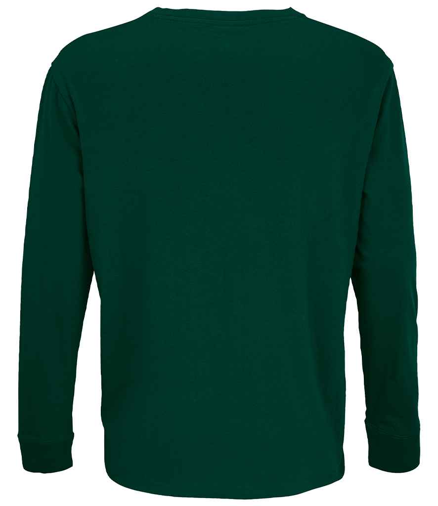 SOL'S Unisex Pioneer Long Sleeve T-Shirt in Green Empire, back view
