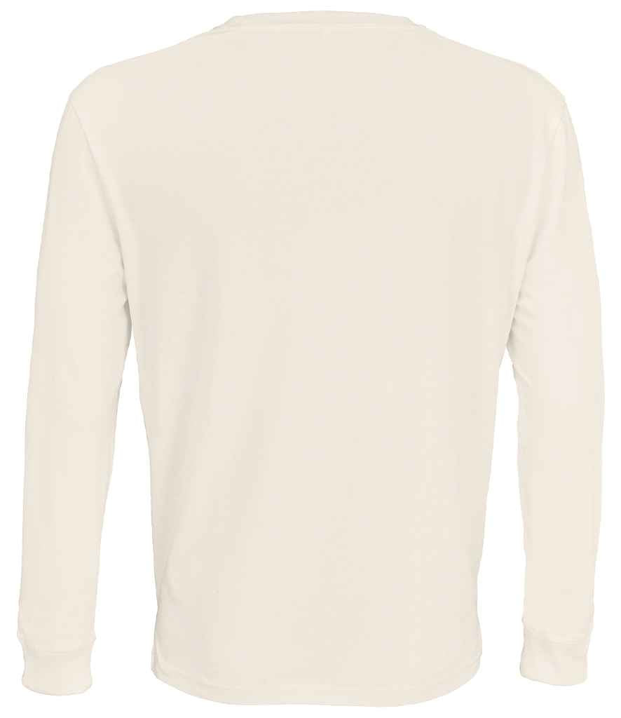 SOL'S Unisex Pioneer Long Sleeve T-Shirt in Off White, back view