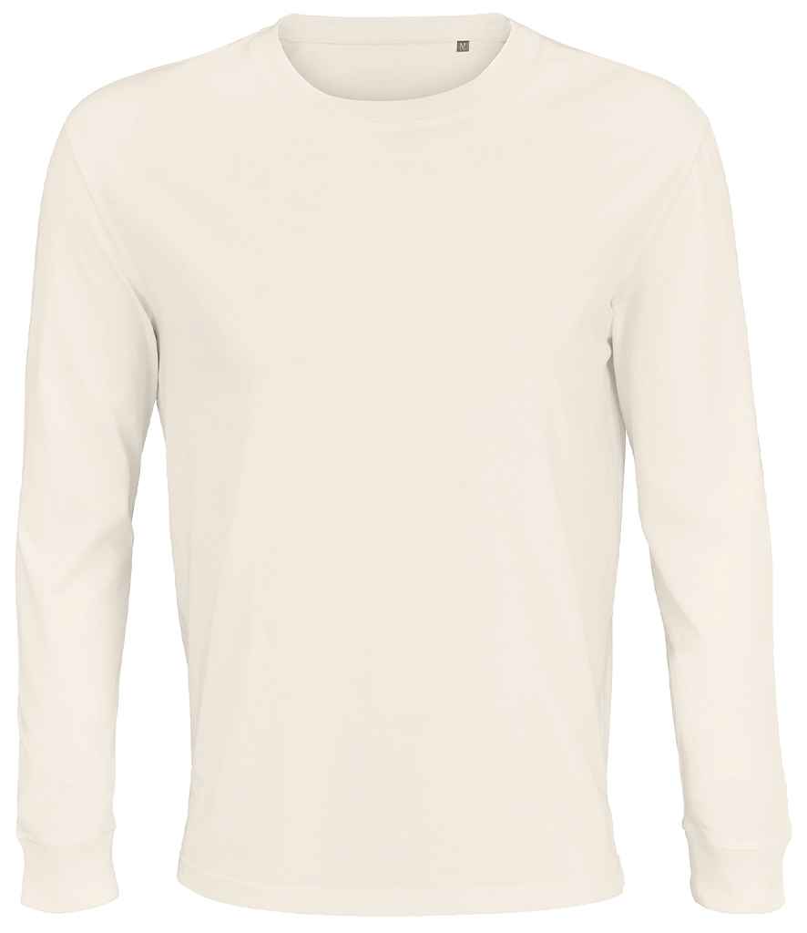 SOL'S Unisex Pioneer Long Sleeve T-Shirt in Off White, front view
