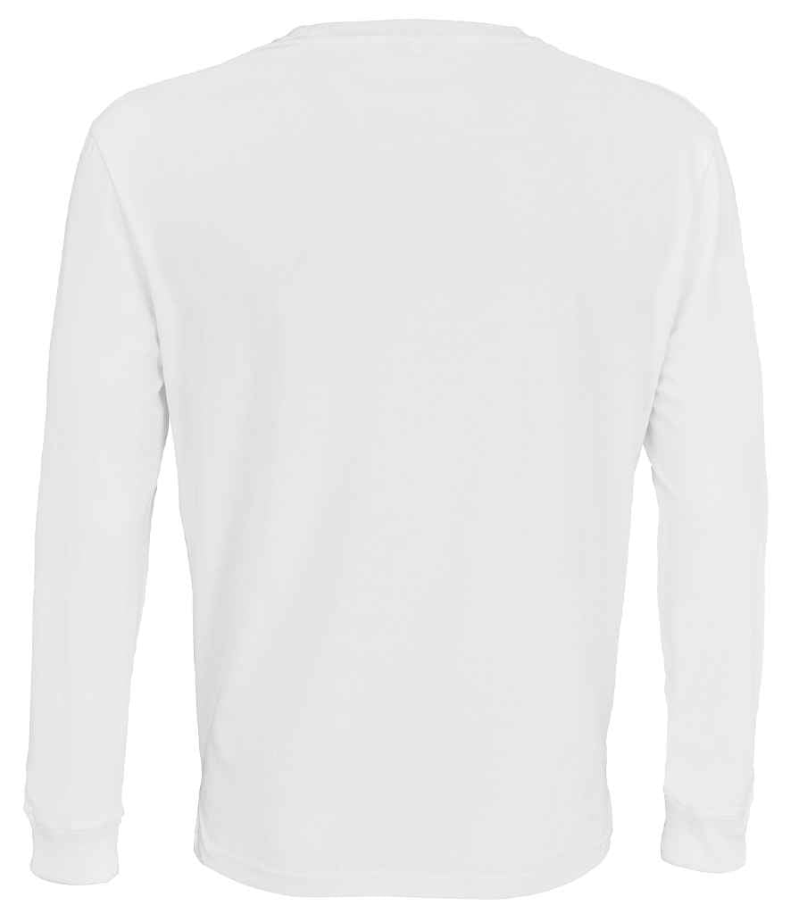 SOL'S Unisex Pioneer Long Sleeve T-Shirt in White, back view