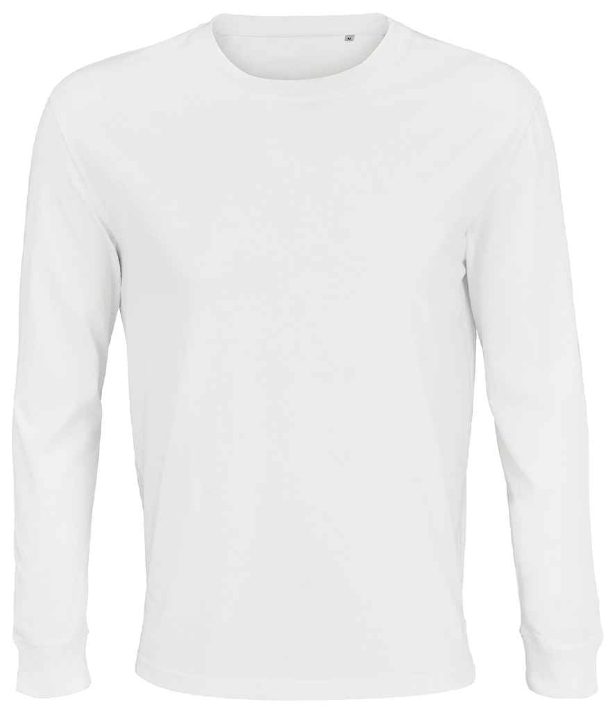 SOL'S Unisex Pioneer Long Sleeve T-Shirt in White, front view