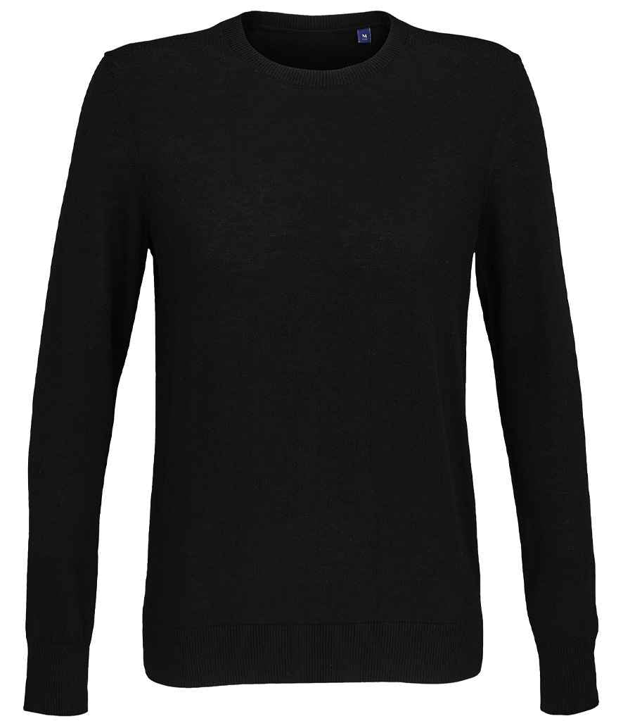 NEOBLU Ladies Stuart Round Neck Sweater in Deep Black, front view