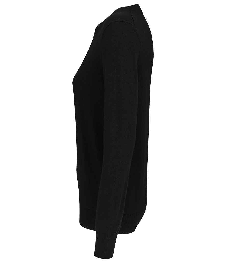 NEOBLU Ladies Stuart Round Neck Sweater in Deep Black, side view