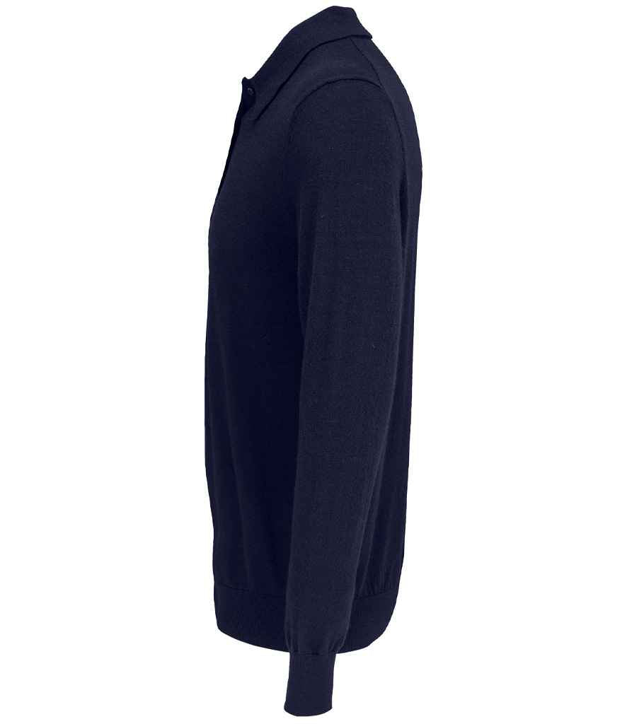 NEOBLU Stefan Polo Collar Sweater in Night Blue, side view
