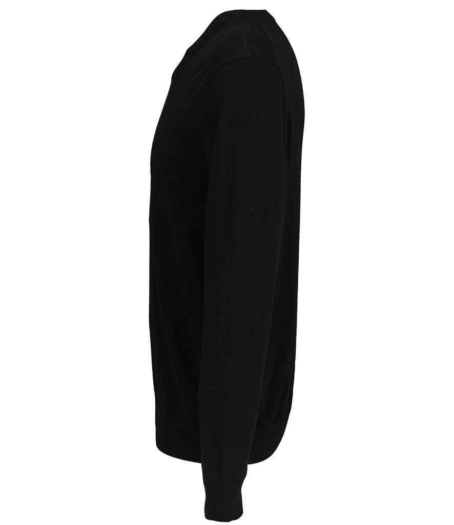 NEOBLU Sullivan V Neck Sweater in Deep Black, side view