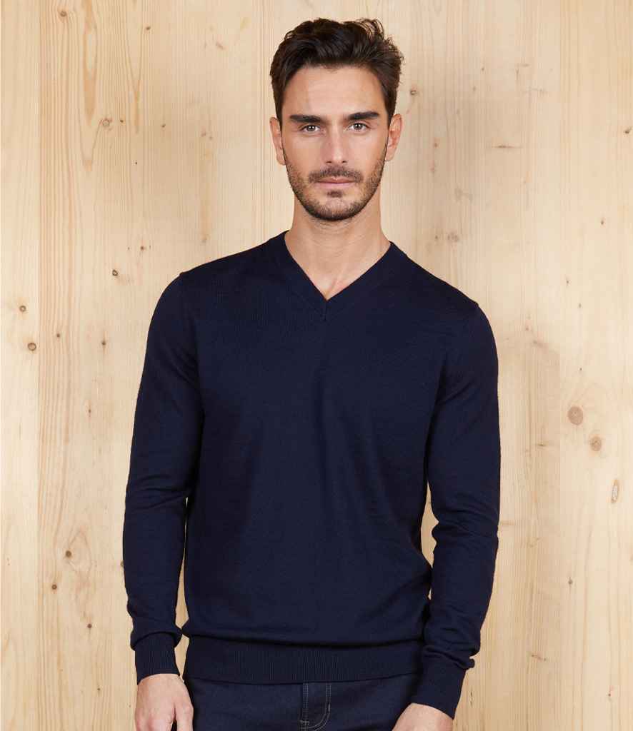 NEOBLU Sullivan V Neck Sweater in Night Blue