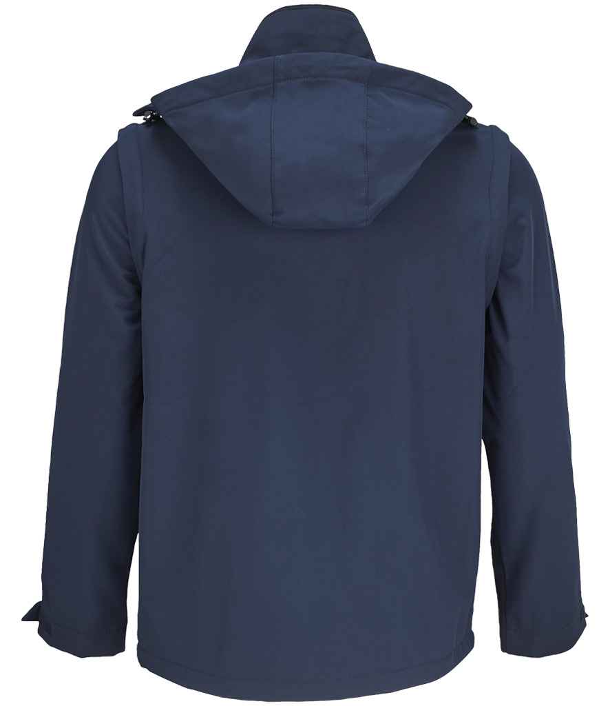 SOL'S Unisex Falcon 3-in-1 Soft Shell Jacket in Abyss Blue, back view