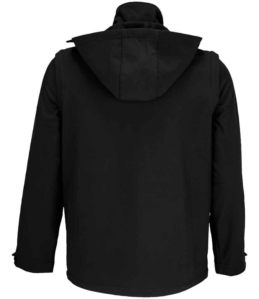 SOL'S Unisex Falcon 3-in-1 Soft Shell Jacket in Black, back view