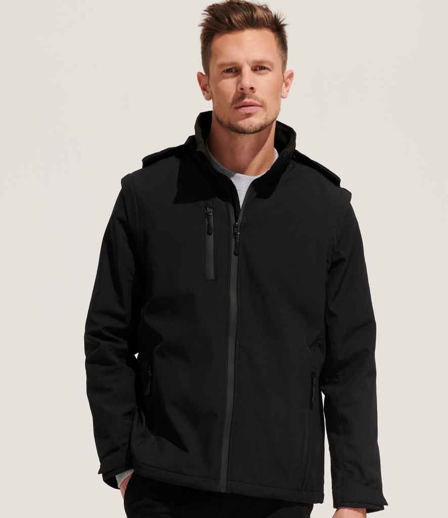 SOL'S Unisex Falcon 3-in-1 Soft Shell Jacket in Black