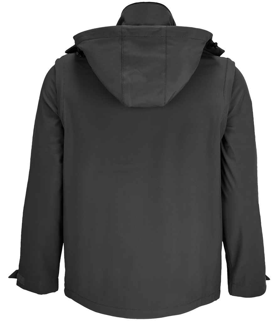 SOL'S Unisex Falcon 3-in-1 Soft Shell Jacket in Charcoal, back view