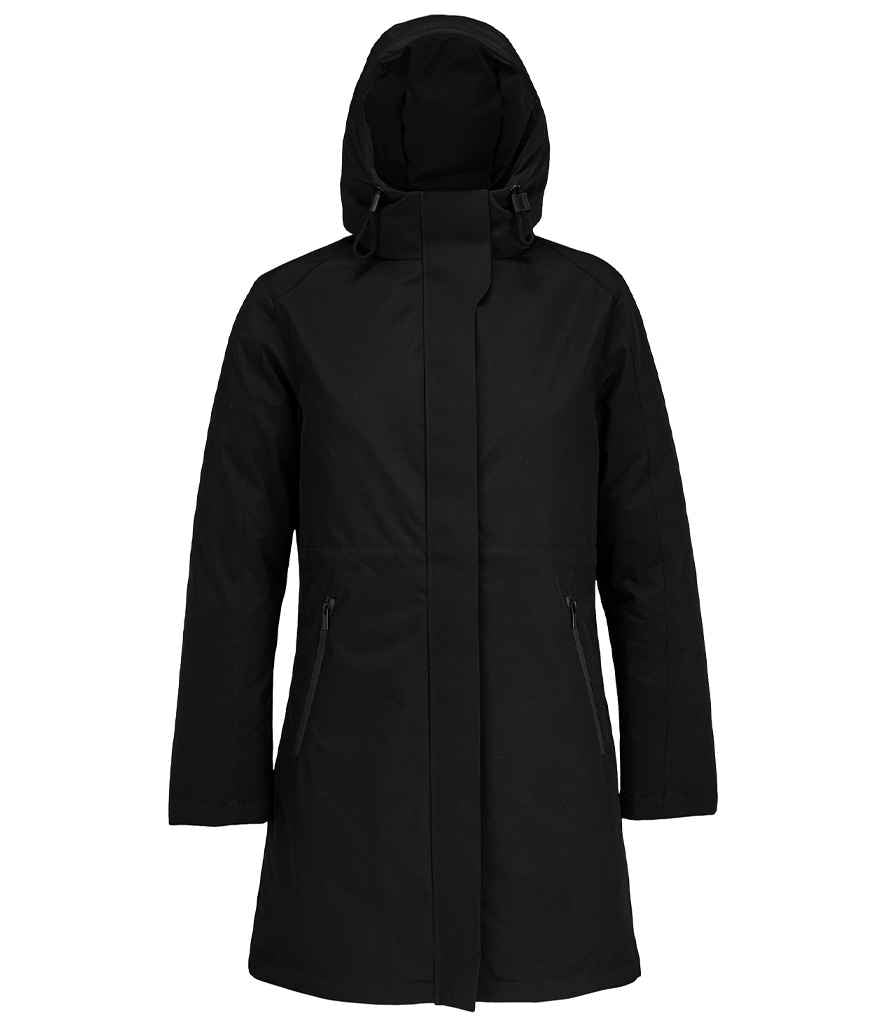 NEOBLU Ladies Alfi Warm Parka Jacket in Deep Black, front view