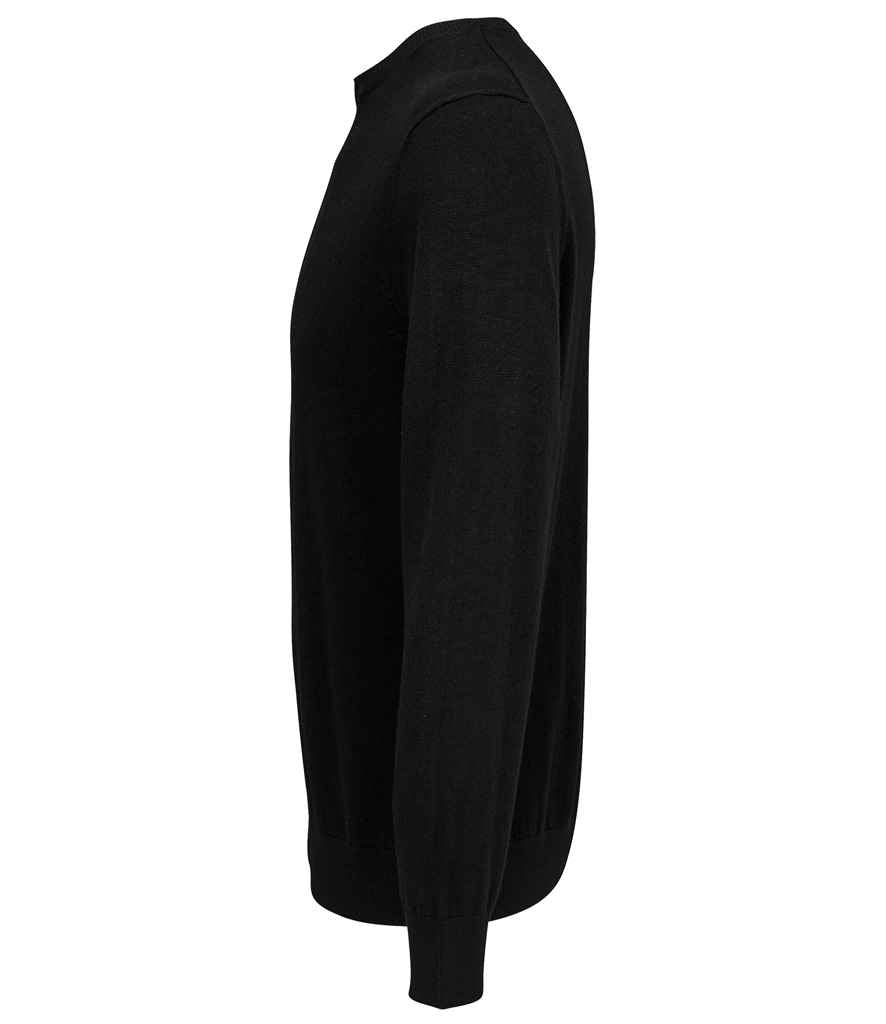 NEOBLU Stuart Round Neck Sweater in Deep Black, side view