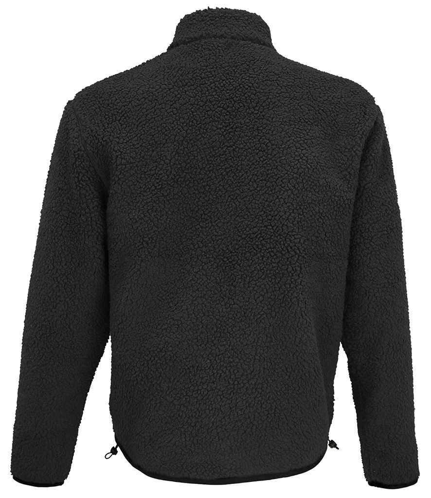 SOL'S Unisex Fury Sherpa Jacket in Carbon Grey/Black, back view