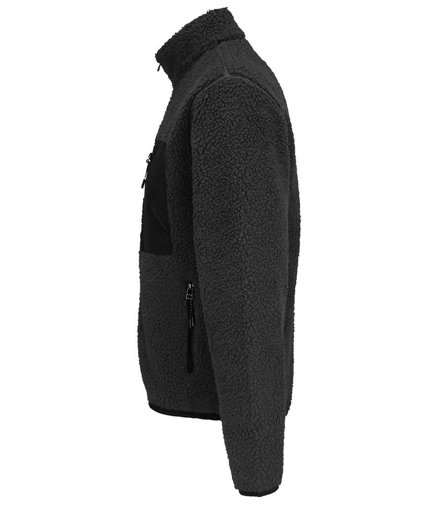SOL'S Unisex Fury Sherpa Jacket in Carbon Grey/Black, side view