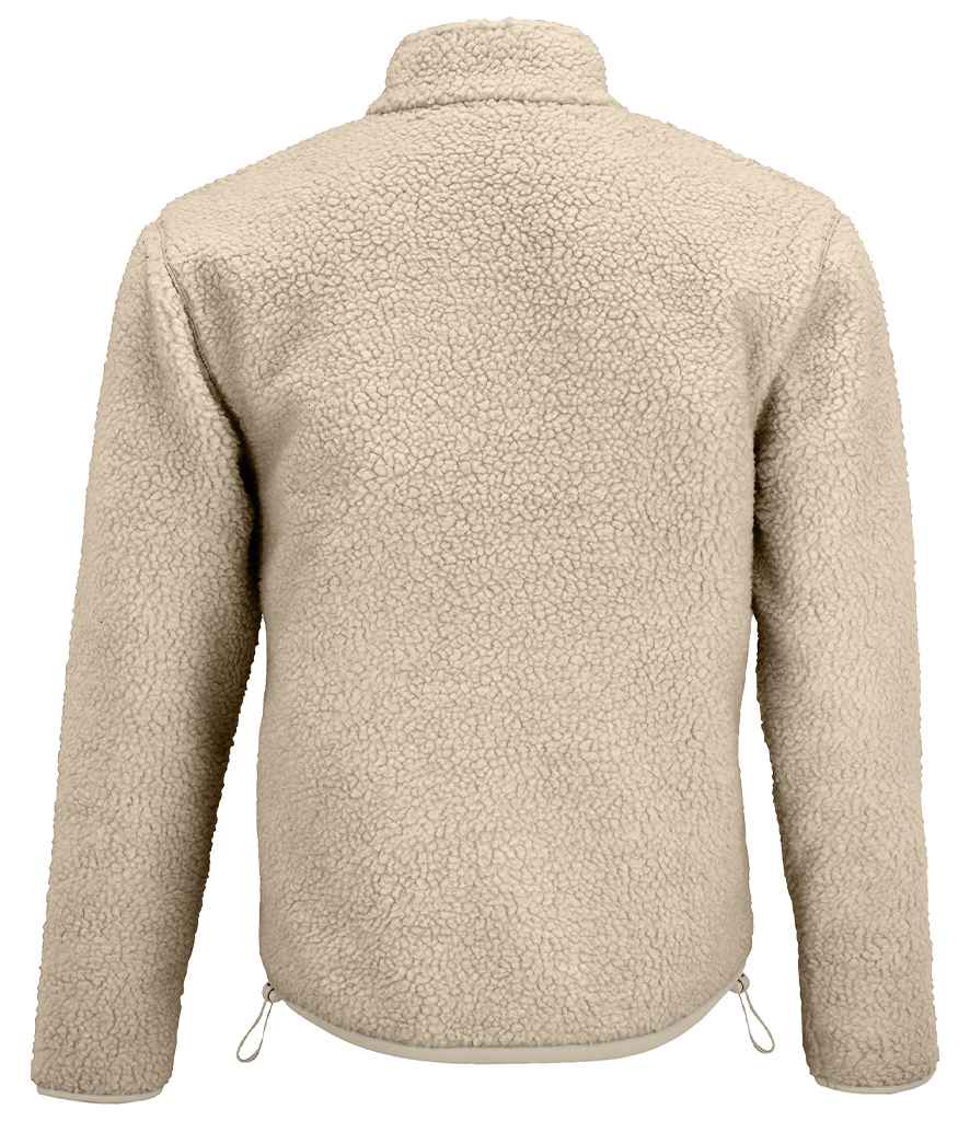 SOL'S Unisex Fury Sherpa Jacket in Shear Beige/Beige, back view