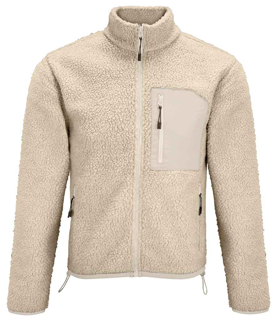 SOL'S Unisex Fury Sherpa Jacket in Shear Beige/Beige, front view