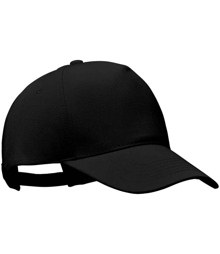 SOL'S Seoul 5 Panel Cap in Black, front view