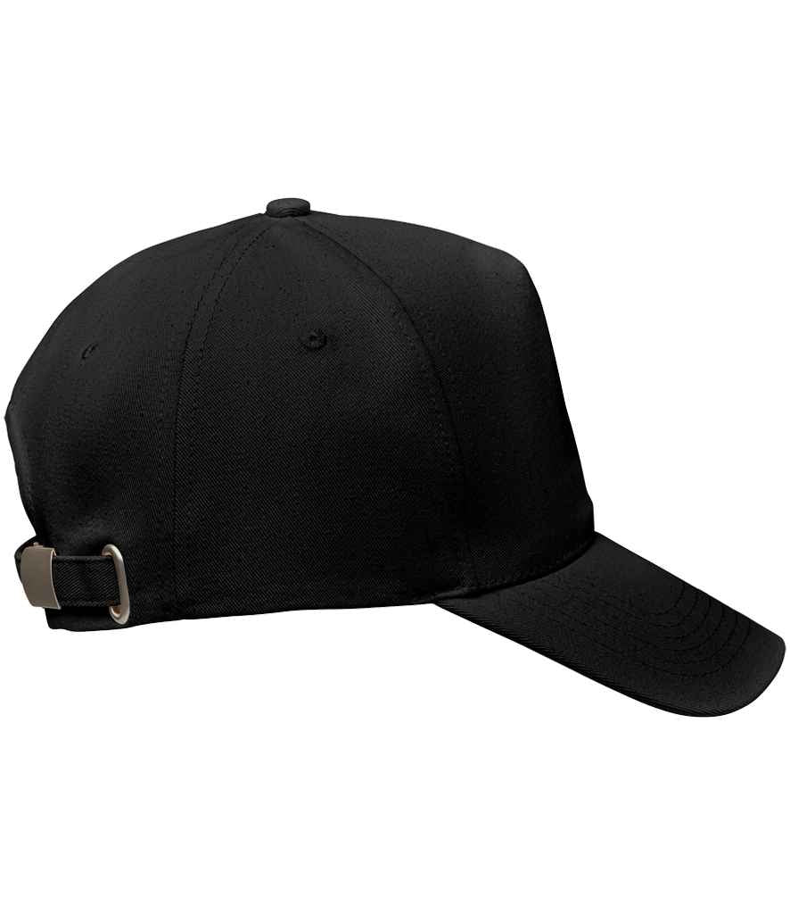 SOL'S Seoul 5 Panel Cap in Black, side view