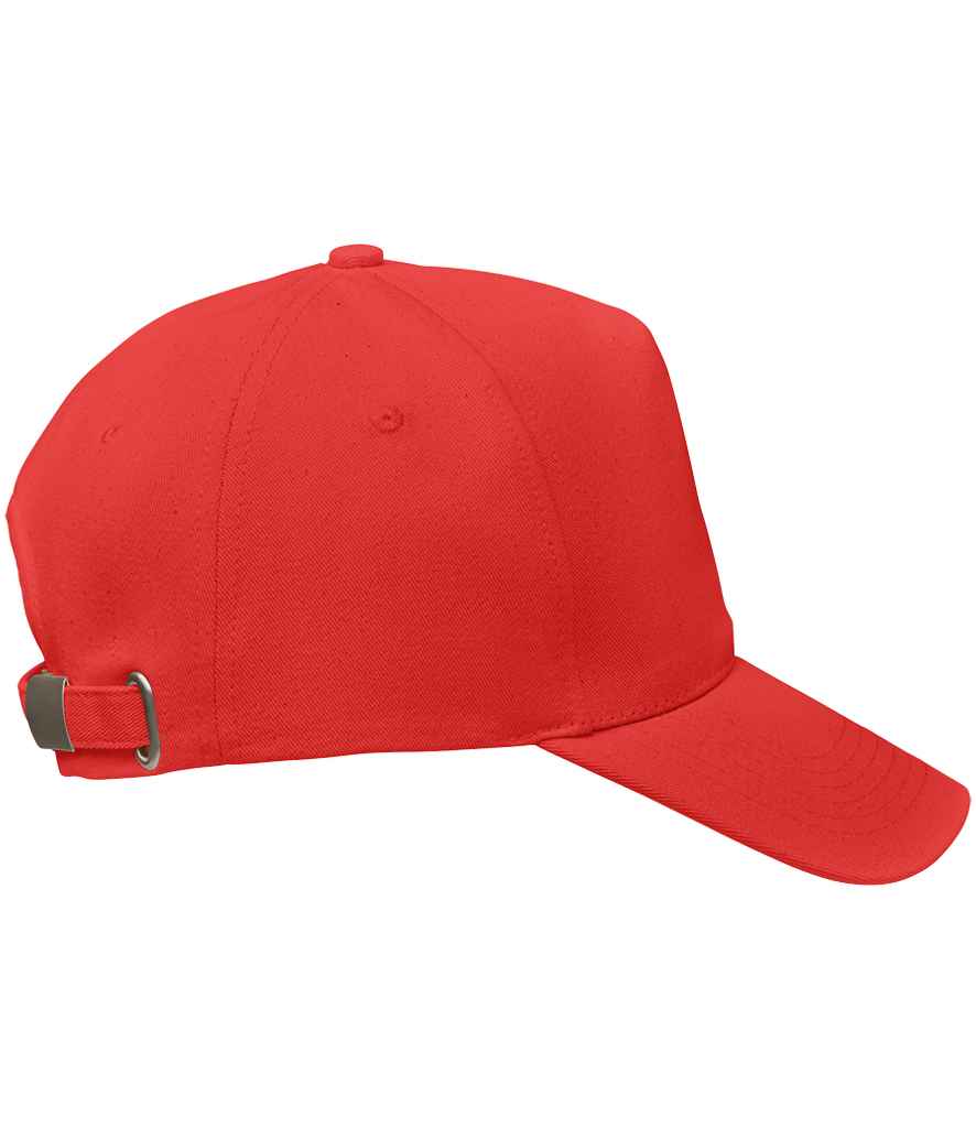 SOL'S Seoul 5 Panel Cap in Red, side view