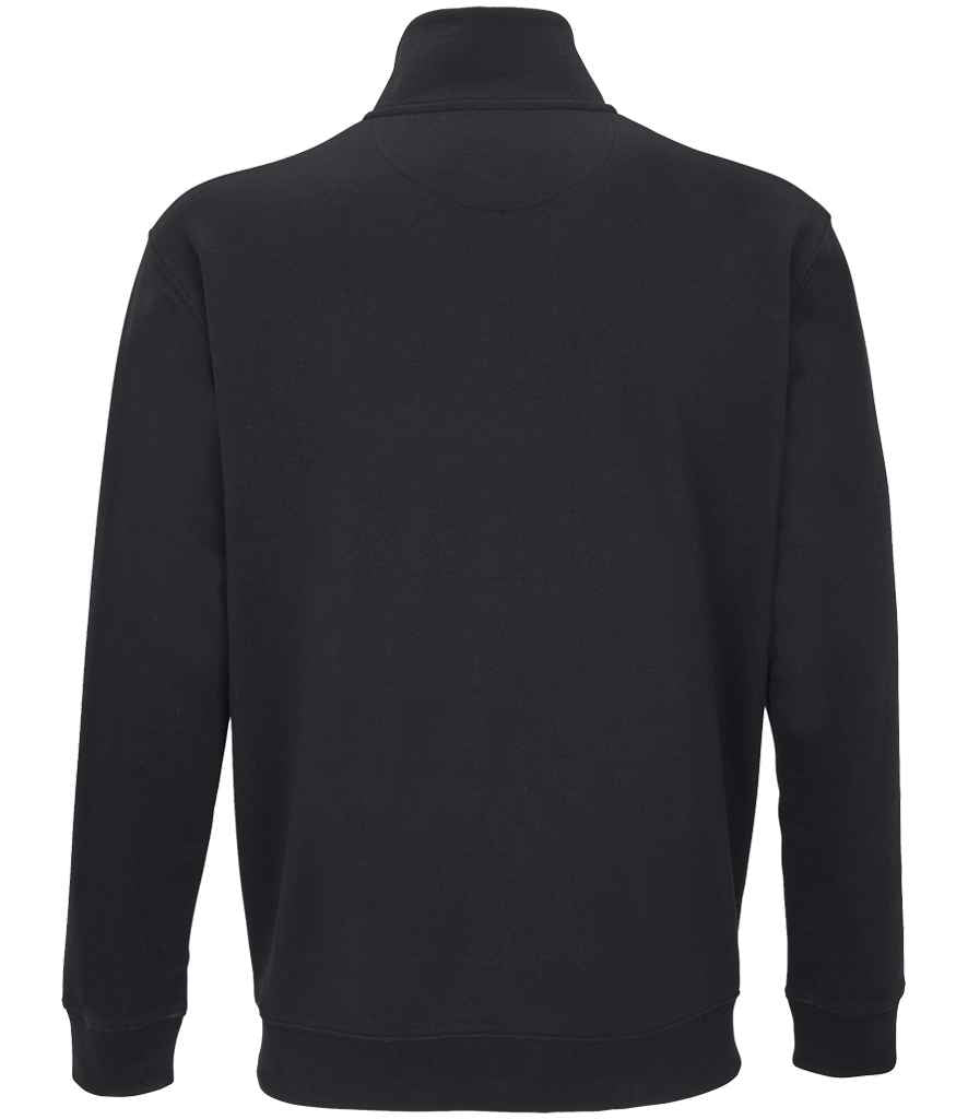 SOL'S Unisex Conrad 1/4 Zip Sweatshirt in Black, back view