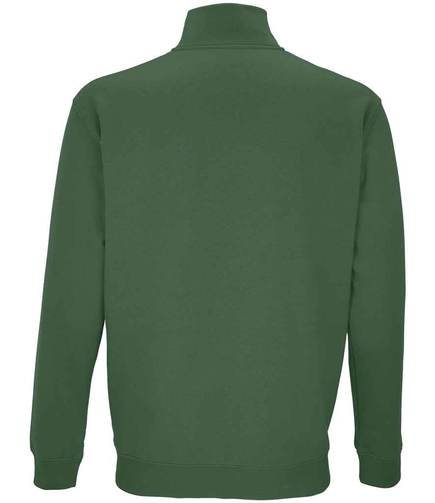 SOL'S Unisex Conrad 1/4 Zip Sweatshirt in Bottle Green, back view