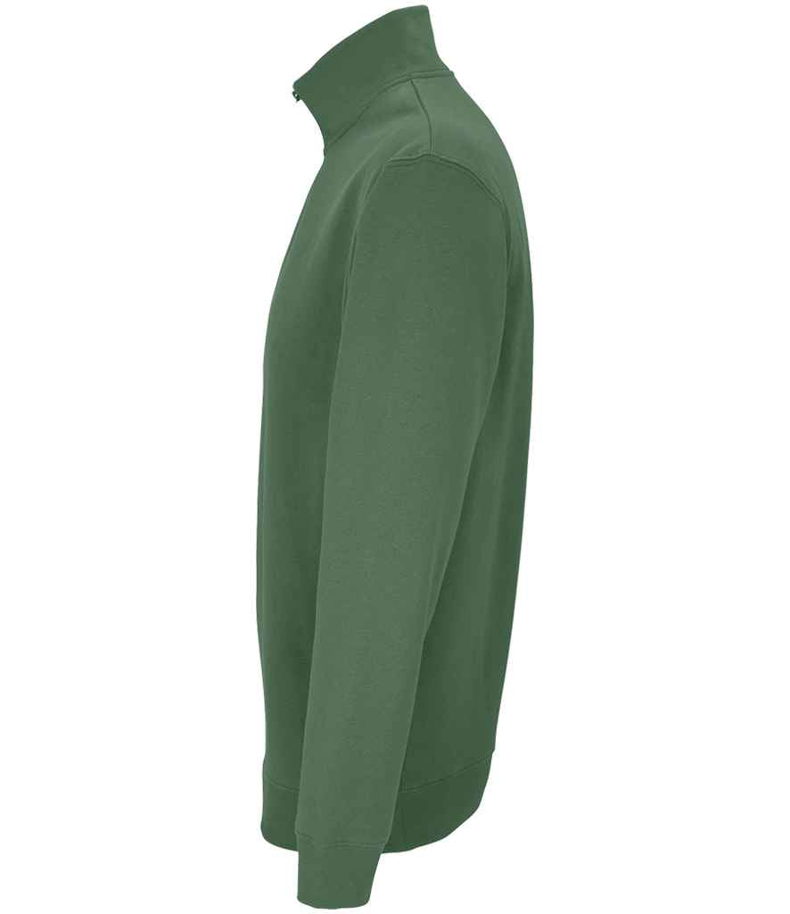 SOL'S Unisex Conrad 1/4 Zip Sweatshirt in Bottle Green, side view