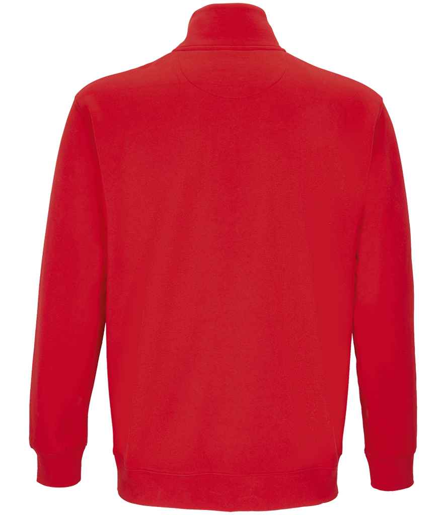 SOL'S Unisex Conrad 1/4 Zip Sweatshirt in Bright Red, back view