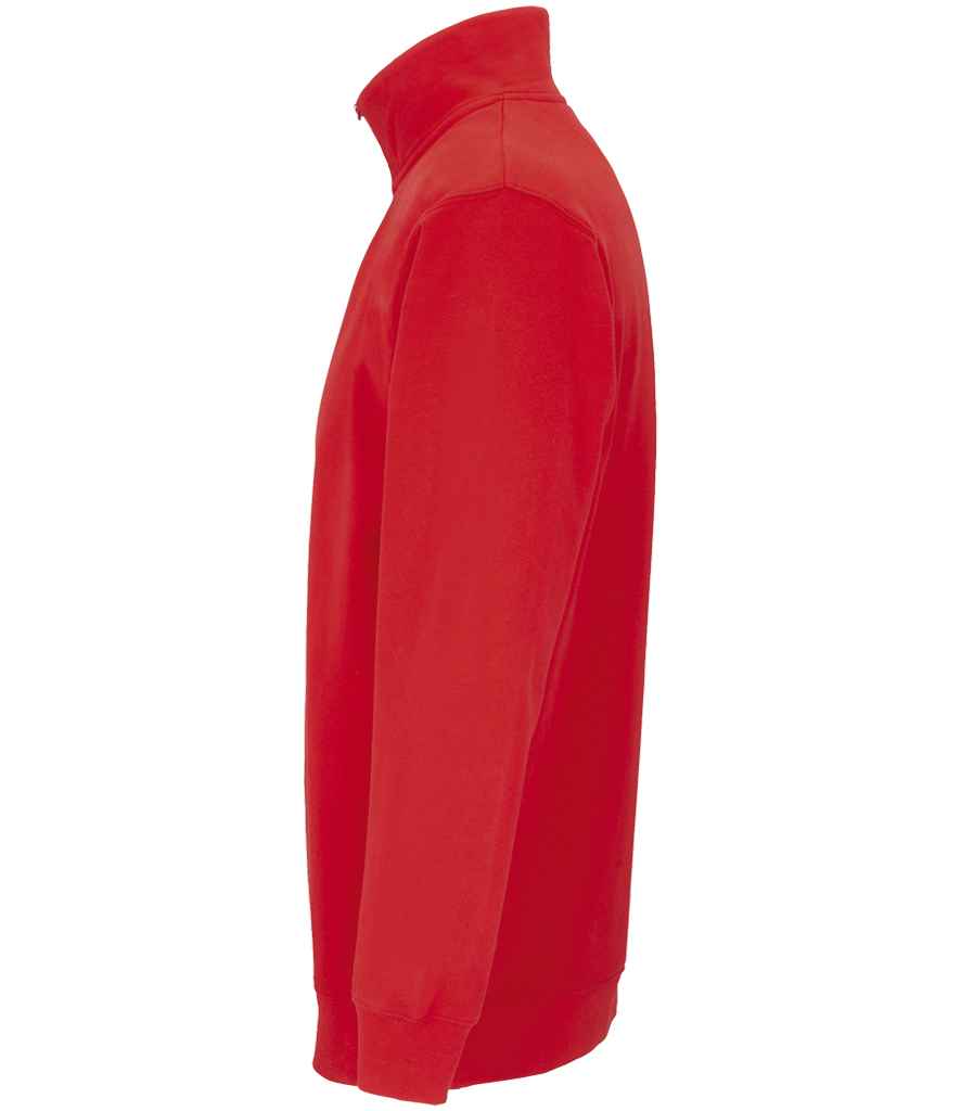 SOL'S Unisex Conrad 1/4 Zip Sweatshirt in Bright Red, side view