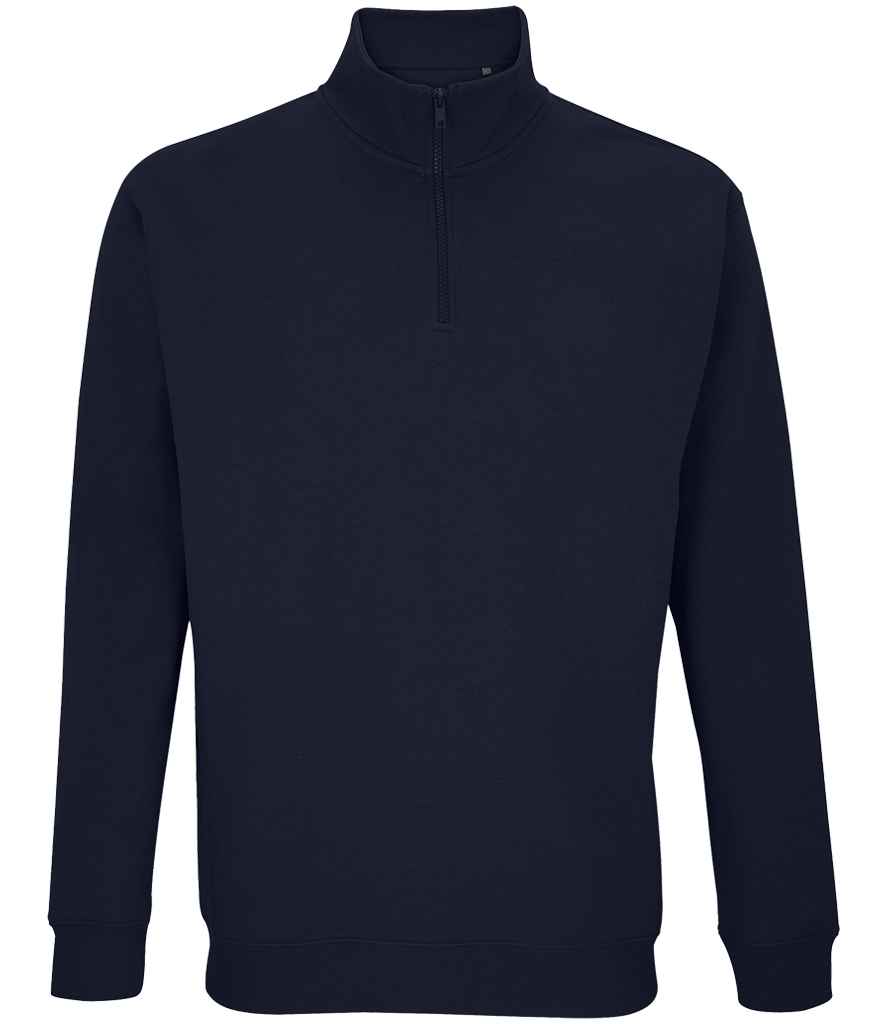 SOL'S Unisex Conrad 1/4 Zip Sweatshirt in French Navy, front view