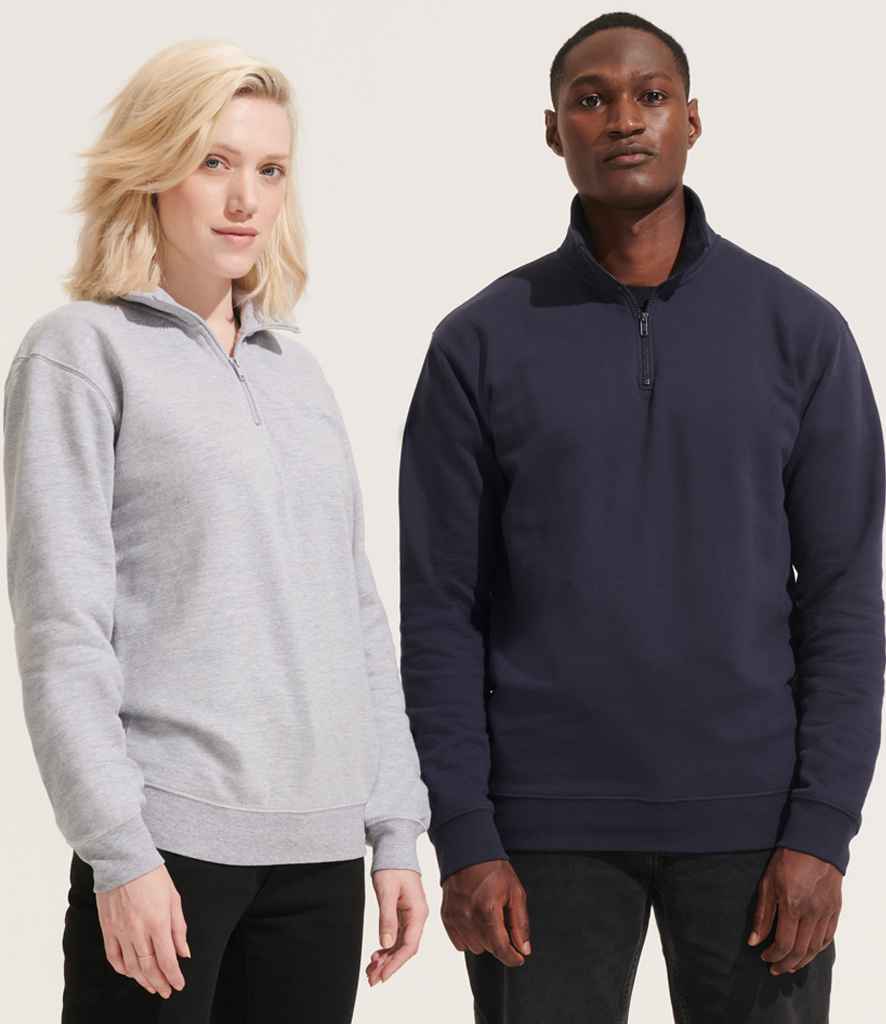 SOL'S Unisex Conrad 1/4 Zip Sweatshirt in French Navy