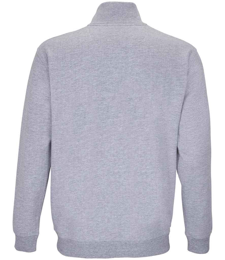 SOL'S Unisex Conrad 1/4 Zip Sweatshirt in Grey Marl, back view